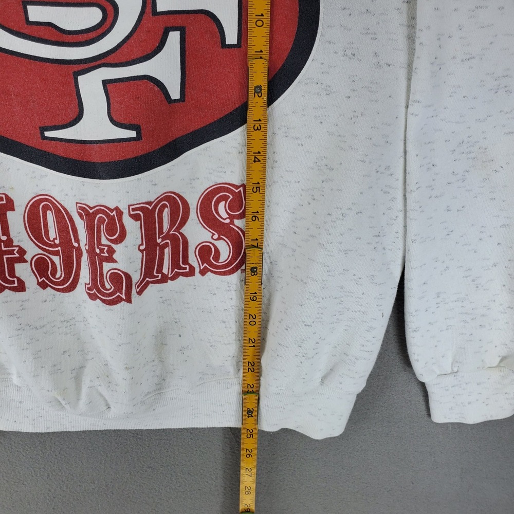Vintage Sweatshirt Mens L White San Francisco 49ers NFL Graphic Pullover 90s - Picture 7 of 7